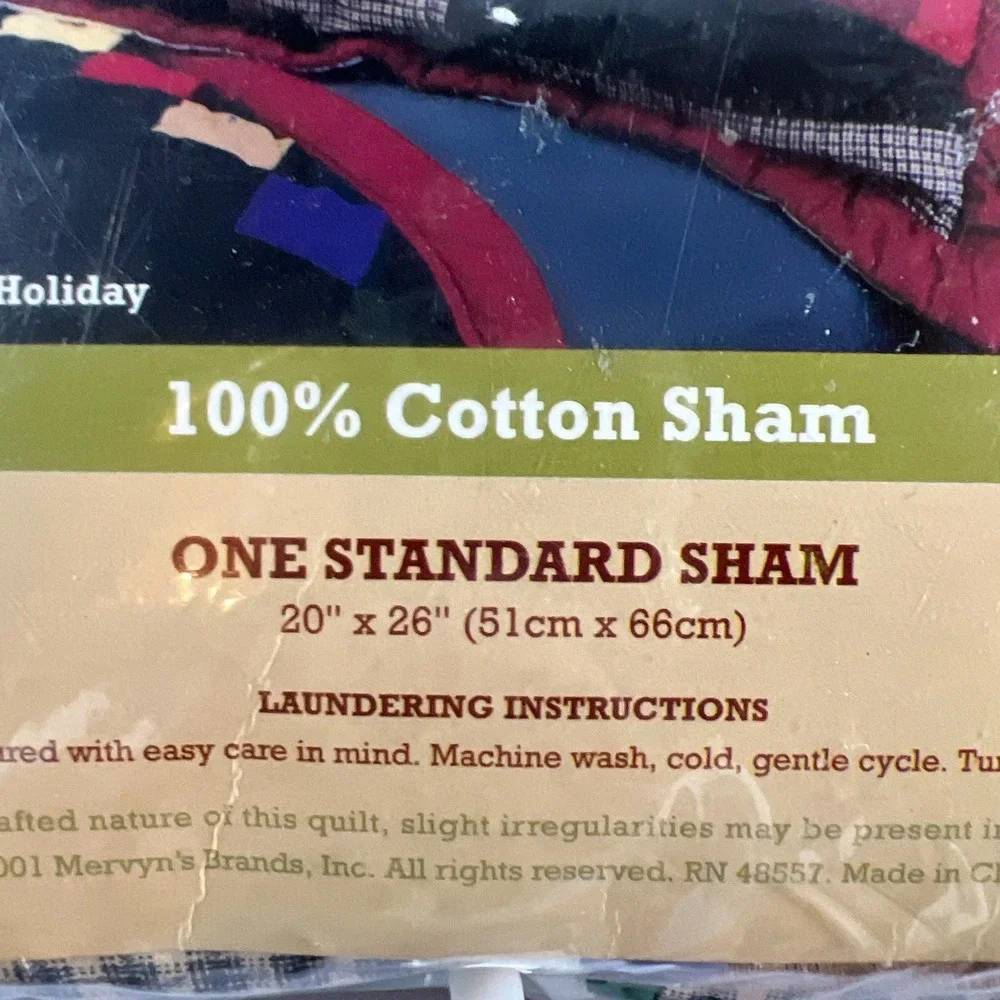 Sierra Home One Standard Sham Multicolor 100% Cotton Winter Holiday (20
